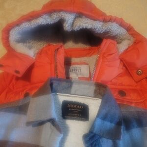 Bundle Of London Fog Orange Kids Puffer And Nomad Jackets Excellent Condition